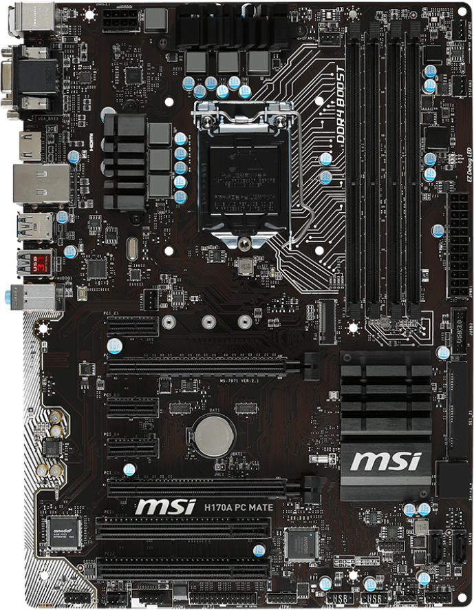 Msi z170a pc mate подключение